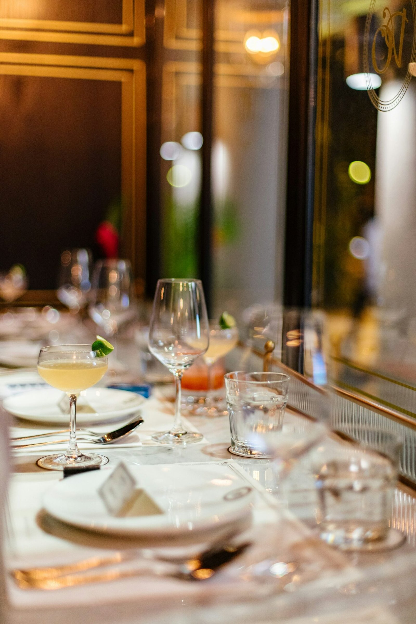 Table set for service in the Savorly dining room